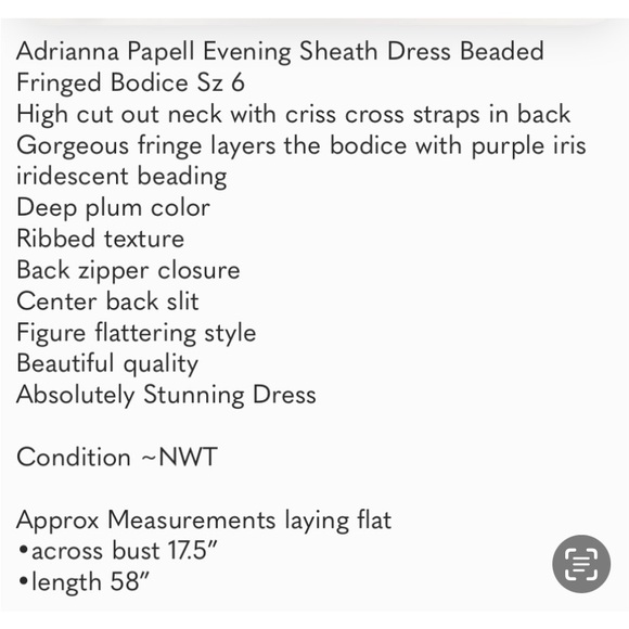 Prom Dress Adrianna Papell Evening PROM Snowball Rib Fringed Dress Plum Sz 6 - Picture 8 of 8